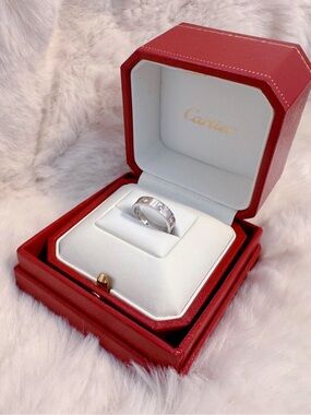Cartier White Gold Diamonds LOVE Wedding Band Ring